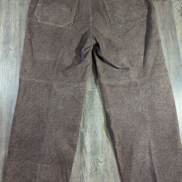 89 Davoucci Mens Loose Fit Heavy Duty Leather Jean Pant 34 X 34 Brown Vintage - Picture 11 of 16